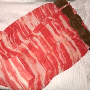 Pinkish red loose skirt